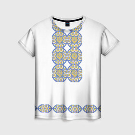 Женская футболка 3D с принтом Вышивка 12 , 100% полиэфир ( синтетическое хлопкоподобное полотно) | прямой крой, круглый вырез горловины, длина до линии бедер | ukraine | вышивка | украина
