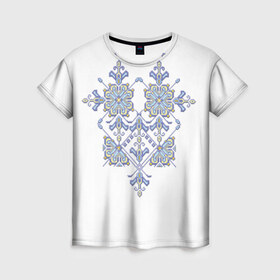 Женская футболка 3D с принтом Вышивка 18 , 100% полиэфир ( синтетическое хлопкоподобное полотно) | прямой крой, круглый вырез горловины, длина до линии бедер | ukraine | вышивка | украина