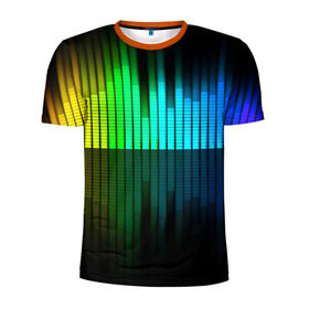 Мужская футболка 3D спортивная с принтом Эквалайзер , 100% полиэстер с улучшенными характеристиками | приталенный силуэт, круглая горловина, широкие плечи, сужается к линии бедра | музыка | ритм | эквалайзер