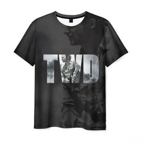 Мужская футболка 3D с принтом TWD. Рик Граймс , 100% полиэфир | прямой крой, круглый вырез горловины, длина до линии бедер | twd | walking dead | граймс | зомби | рик | ходячие мертвецы