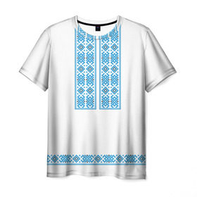 Мужская футболка 3D с принтом Вышивка 32 , 100% полиэфир | прямой крой, круглый вырез горловины, длина до линии бедер | belarus | беларусь | вышивка