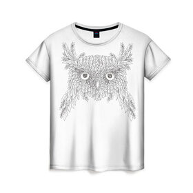 Женская футболка 3D с принтом Совушка , 100% полиэфир ( синтетическое хлопкоподобное полотно) | прямой крой, круглый вырез горловины, длина до линии бедер | 