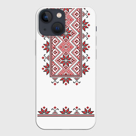 Чехол для iPhone 13 mini с принтом Вышивка 41 ,  |  | belarus | беларусь | вышивка