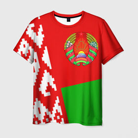 Мужская футболка 3D с принтом Беларусь 2 , 100% полиэфир | прямой крой, круглый вырез горловины, длина до линии бедер | Тематика изображения на принте: belarus | беларусь