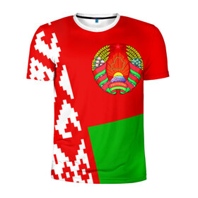 Мужская футболка 3D спортивная с принтом Беларусь 2 , 100% полиэстер с улучшенными характеристиками | приталенный силуэт, круглая горловина, широкие плечи, сужается к линии бедра | belarus | беларусь