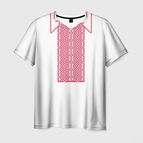 Мужская футболка 3D с принтом Вышивка 55 , 100% полиэфир | прямой крой, круглый вырез горловины, длина до линии бедер | belarus | беларусь | вышивка