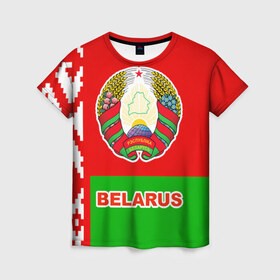 Женская футболка 3D с принтом Belarus 5 , 100% полиэфир ( синтетическое хлопкоподобное полотно) | прямой крой, круглый вырез горловины, длина до линии бедер | belarus | беларусь