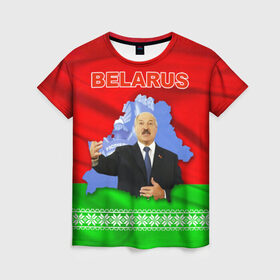 Женская футболка 3D с принтом Belarus 15 , 100% полиэфир ( синтетическое хлопкоподобное полотно) | прямой крой, круглый вырез горловины, длина до линии бедер | belarus | беларусь | лукашенко | президент
