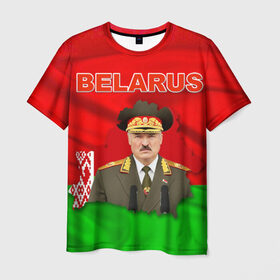 Мужская футболка 3D с принтом Belarus 17 , 100% полиэфир | прямой крой, круглый вырез горловины, длина до линии бедер | belarus | беларусь | лукашенко | президент