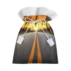 Подарочный 3D мешок с принтом Дорога в закат , 100% полиэстер | Размер: 29*39 см | автобус | автостоп | будущее | движение | дорога | закат | заря | маршрут | машина | мотоцикл | небо | приключения | природа | путь | рассвет | солнце | трасса | шоссе