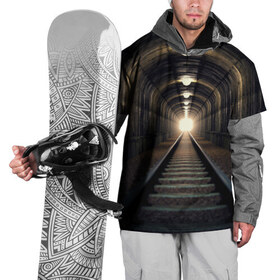 Накидка на куртку 3D с принтом Бескрайний тоннель , 100% полиэстер |  | Тематика изображения на принте: железная дорога | иллюзия | коридор | свет в конце тоннеля | тоннель