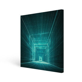 Холст квадратный с принтом Цифровой тоннель , 100% ПВХ |  | глубины сознания | интернет | коридор | матрица | оптическая иллюзия | секрет | сеть | тайна | тоннель