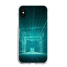 Чехол для iPhone XS Max матовый с принтом Цифровой тоннель , Силикон | Область печати: задняя сторона чехла, без боковых панелей | глубины сознания | интернет | коридор | матрица | оптическая иллюзия | секрет | сеть | тайна | тоннель