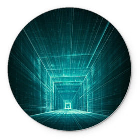 Коврик круглый с принтом Цифровой тоннель , резина и полиэстер | круглая форма, изображение наносится на всю лицевую часть | глубины сознания | интернет | коридор | матрица | оптическая иллюзия | секрет | сеть | тайна | тоннель