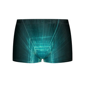 Мужские трусы 3D с принтом Цифровой тоннель , 50% хлопок, 50% полиэстер | классическая посадка, на поясе мягкая тканевая резинка | глубины сознания | интернет | коридор | матрица | оптическая иллюзия | секрет | сеть | тайна | тоннель