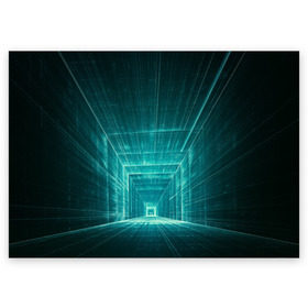 Поздравительная открытка с принтом Цифровой тоннель , 100% бумага | плотность бумаги 280 г/м2, матовая, на обратной стороне линовка и место для марки
 | глубины сознания | интернет | коридор | матрица | оптическая иллюзия | секрет | сеть | тайна | тоннель