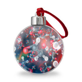 Ёлочный шар с принтом Малекула , Пластик | Диаметр: 77 мм | вирус | клетка | макро | медицина | молекула