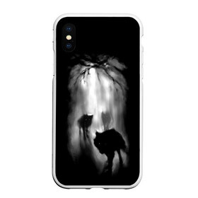 Чехол для iPhone XS Max матовый с принтом Волки в лесу , Силикон | Область печати: задняя сторона чехла, без боковых панелей | рисунок
