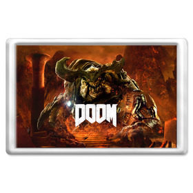 Магнит 45*70 с принтом Doom 4 Hell Cyberdemon , Пластик | Размер: 78*52 мм; Размер печати: 70*45 | cyberdemon | demon | doom | hell | дум