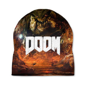 Шапка 3D с принтом Doom 4 Hell Cyberdemon , 100% полиэстер | универсальный размер, печать по всей поверхности изделия | cyberdemon | demon | doom | hell | дум