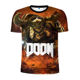 Мужская футболка 3D спортивная с принтом Doom 4 Hell Cyberdemon , 100% полиэстер с улучшенными характеристиками | приталенный силуэт, круглая горловина, широкие плечи, сужается к линии бедра | cyberdemon | demon | doom | hell | дум