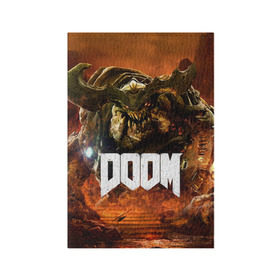 Обложка для паспорта матовая кожа с принтом Doom 4 Hell Cyberdemon , натуральная матовая кожа | размер 19,3 х 13,7 см; прозрачные пластиковые крепления | Тематика изображения на принте: cyberdemon | demon | doom | hell | дум