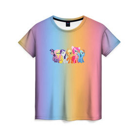 Женская футболка 3D с принтом My little pony 1 , 100% полиэфир ( синтетическое хлопкоподобное полотно) | прямой крой, круглый вырез горловины, длина до линии бедер | my little pony