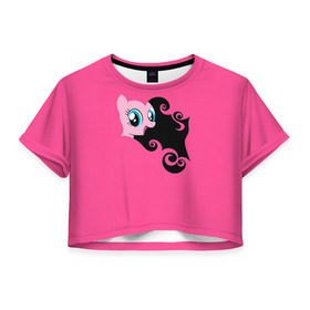 Женская футболка 3D укороченная с принтом Me little pony 4 , 100% полиэстер | круглая горловина, длина футболки до линии талии, рукава с отворотами | my little pony