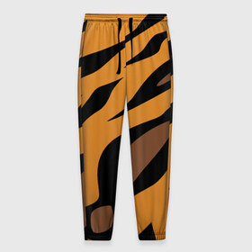 Мужские брюки 3D с принтом Шерсть тигра , 100% полиэстер | манжеты по низу, эластичный пояс регулируется шнурком, по бокам два кармана без застежек, внутренняя часть кармана из мелкой сетки | оранжевый | текстура | тигр