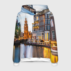 Мужская толстовка 3D с принтом Амстердам , 100% полиэстер | двухслойный капюшон со шнурком для регулировки, мягкие манжеты на рукавах и по низу толстовки, спереди карман-кенгуру с мягким внутренним слоем. | нидерланды | пейзаж