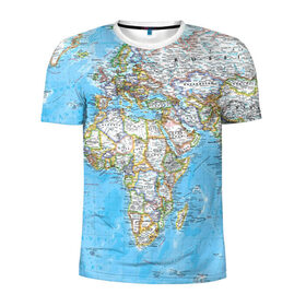 Мужская футболка 3D спортивная с принтом Карта 2 , 100% полиэстер с улучшенными характеристиками | приталенный силуэт, круглая горловина, широкие плечи, сужается к линии бедра | map | world | карта | мир