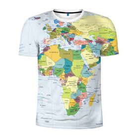 Мужская футболка 3D спортивная с принтом Карта 9 , 100% полиэстер с улучшенными характеристиками | приталенный силуэт, круглая горловина, широкие плечи, сужается к линии бедра | map | world | карта | мир