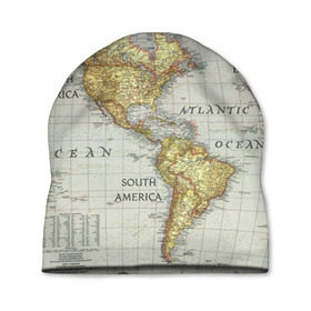 Шапка 3D с принтом Карта 16 , 100% полиэстер | универсальный размер, печать по всей поверхности изделия | map | world | карта | мир