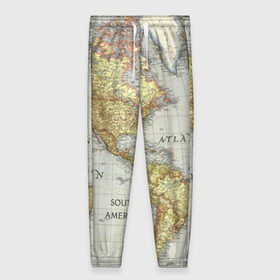 Женские брюки 3D с принтом Карта 16 , полиэстер 100% | прямой крой, два кармана без застежек по бокам, с мягкой трикотажной резинкой на поясе и по низу штанин. В поясе для дополнительного комфорта — широкие завязки | map | world | карта | мир