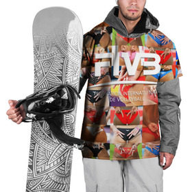 Накидка на куртку 3D с принтом Волейбол 1 , 100% полиэстер |  | Тематика изображения на принте: fiv3 | volleyball | волейбол