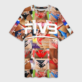 Платье-футболка 3D с принтом Волейбол 1 ,  |  | fiv3 | volleyball | волейбол