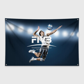 Флаг-баннер с принтом Волейбол 4 , 100% полиэстер | размер 67 х 109 см, плотность ткани — 95 г/м2; по краям флага есть четыре люверса для крепления | fiv3 | volleyball | волейбол