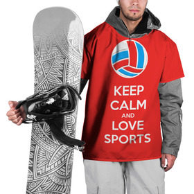 Накидка на куртку 3D с принтом Волейбол 5 , 100% полиэстер |  | Тематика изображения на принте: keep calm | volleyball | волейбол