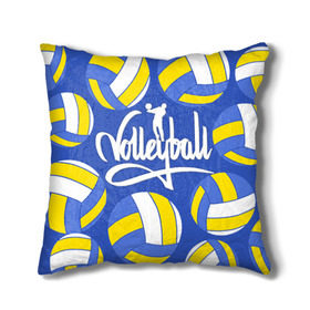 Подушка 3D с принтом Волейбол 6 , наволочка – 100% полиэстер, наполнитель – холлофайбер (легкий наполнитель, не вызывает аллергию). | состоит из подушки и наволочки. Наволочка на молнии, легко снимается для стирки | Тематика изображения на принте: volleyball | волейбол