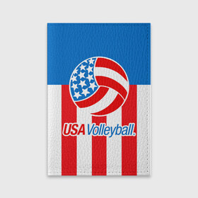 Обложка для паспорта матовая кожа с принтом Волейбол 15 , натуральная матовая кожа | размер 19,3 х 13,7 см; прозрачные пластиковые крепления | usa | volleyball | волейбол