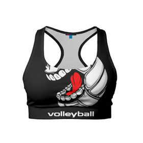 Женский спортивный топ 3D с принтом Волейбол 25 , 82% полиэстер, 18% спандекс Ткань безопасна для здоровья, позволяет коже дышать, не мнется и не растягивается |  | volleyball | волейбол