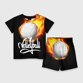 Детский костюм с шортами 3D с принтом Волейбол 28 ,  |  | volleyball | волейбол