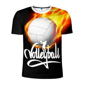Мужская футболка 3D спортивная с принтом Волейбол 28 , 100% полиэстер с улучшенными характеристиками | приталенный силуэт, круглая горловина, широкие плечи, сужается к линии бедра | Тематика изображения на принте: volleyball | волейбол