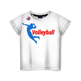 Детская футболка 3D с принтом Волейбол 31 , 100% гипоаллергенный полиэфир | прямой крой, круглый вырез горловины, длина до линии бедер, чуть спущенное плечо, ткань немного тянется | volleyball | волейбол