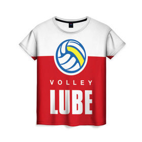 Женская футболка 3D с принтом Волейбол 62 , 100% полиэфир ( синтетическое хлопкоподобное полотно) | прямой крой, круглый вырез горловины, длина до линии бедер | lube | volleyball | волейбол