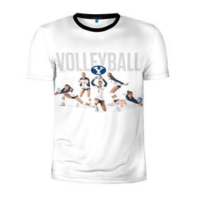 Мужская футболка 3D спортивная с принтом Волейбол 64 , 100% полиэстер с улучшенными характеристиками | приталенный силуэт, круглая горловина, широкие плечи, сужается к линии бедра | 