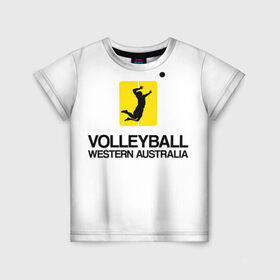 Детская футболка 3D с принтом Волейбол 66 , 100% гипоаллергенный полиэфир | прямой крой, круглый вырез горловины, длина до линии бедер, чуть спущенное плечо, ткань немного тянется | volleyball | western australia | волейбол