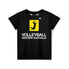 Детская футболка 3D с принтом Волейбол 67 , 100% гипоаллергенный полиэфир | прямой крой, круглый вырез горловины, длина до линии бедер, чуть спущенное плечо, ткань немного тянется | volleyball | western australia | волейбол