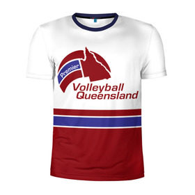 Мужская футболка 3D спортивная с принтом Волейбол 68 , 100% полиэстер с улучшенными характеристиками | приталенный силуэт, круглая горловина, широкие плечи, сужается к линии бедра | premier | queensland | volleyball | волейбол