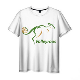 Мужская футболка 3D с принтом Волейбол 71 , 100% полиэфир | прямой крой, круглый вырез горловины, длина до линии бедер | Тематика изображения на принте: 